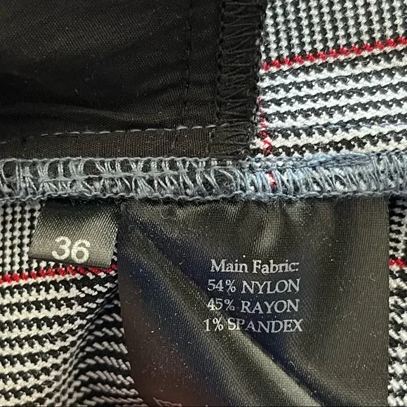 STELLA NOVA WOMENS NAVY PLAID WIDE LEG PANTS SIZE 36 or SMALL CONTEMPORARY - Picture 4 of 11